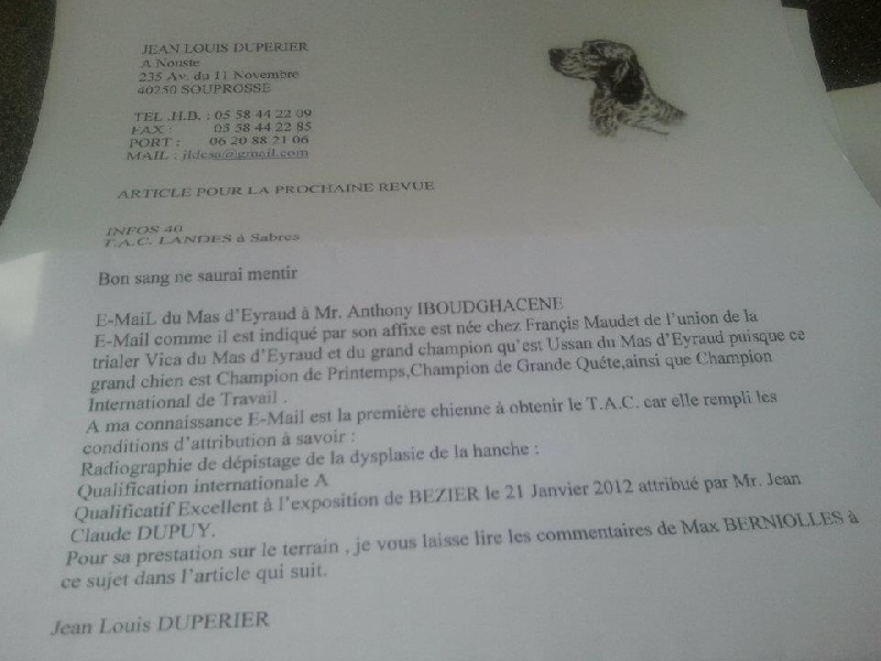 E-mail du mas d eyraud