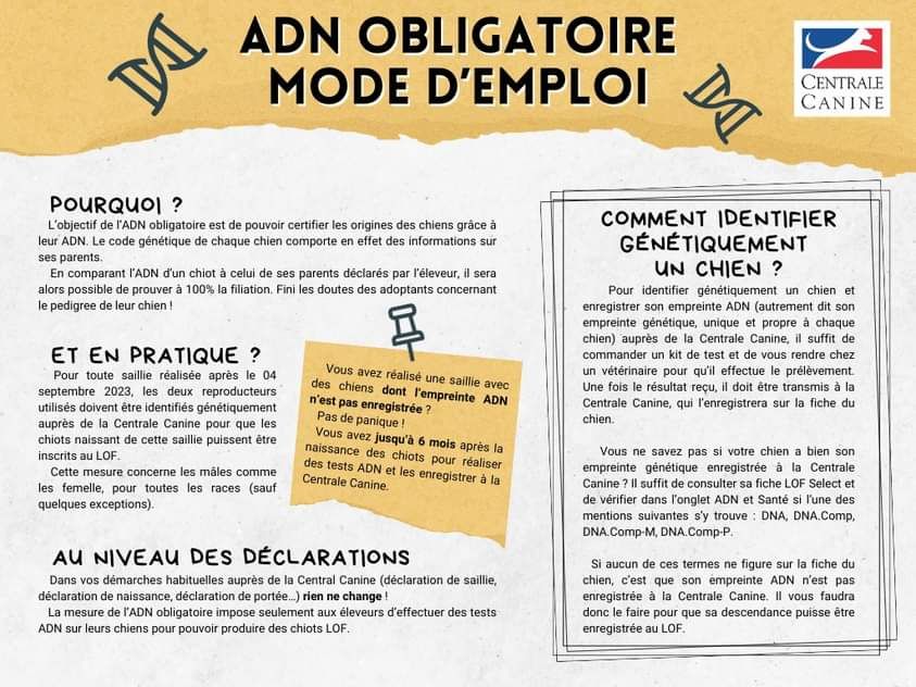 De La Schumeraie - ADN obligatoire des reproducteurs 