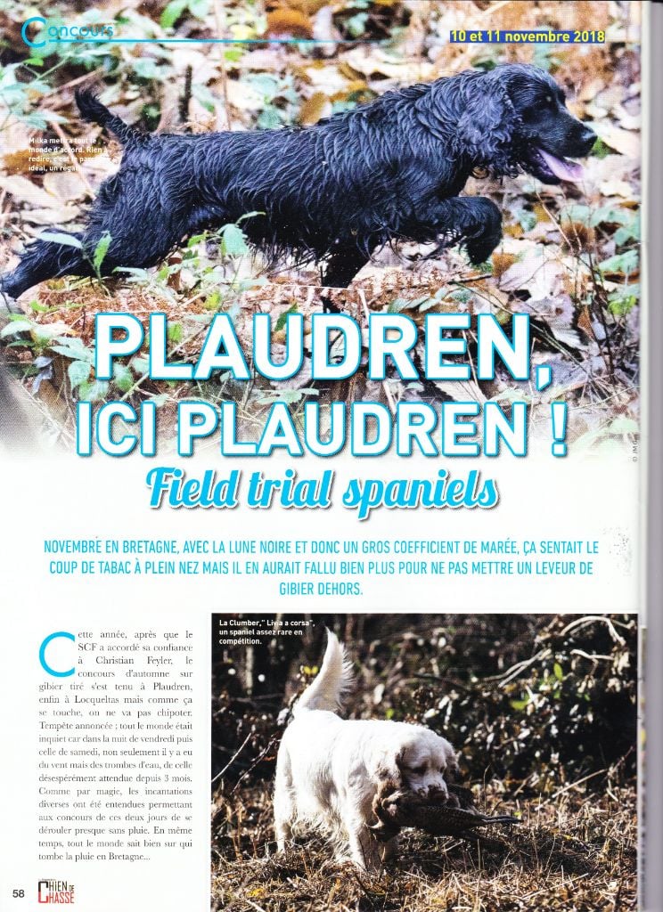 Milka à la Une du magazine Chiens de Chasse