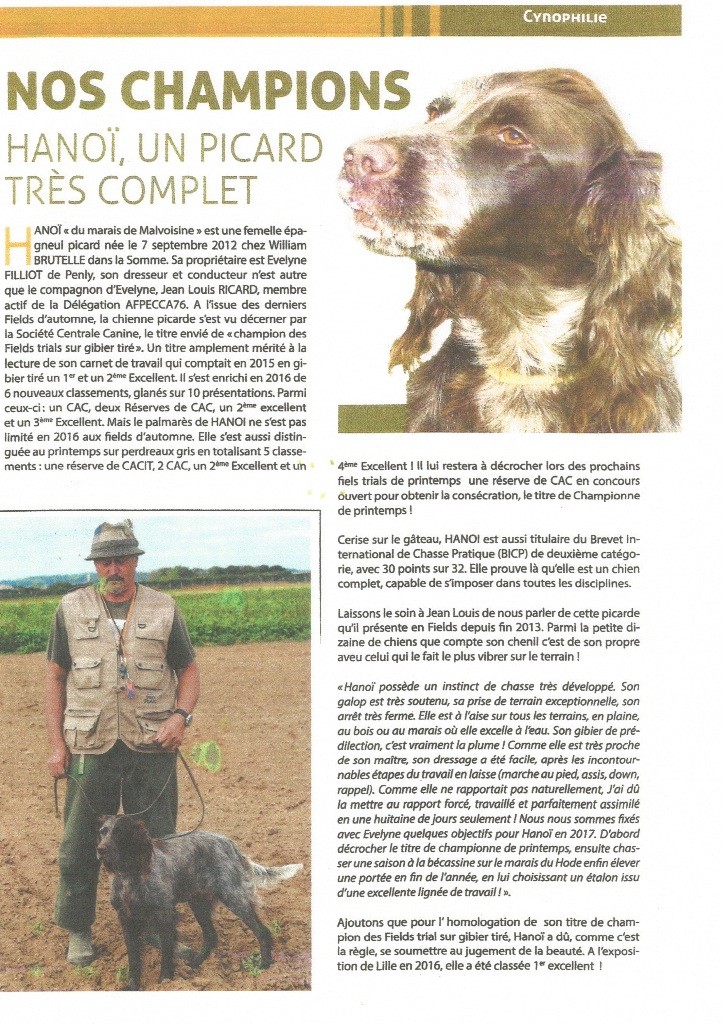 De La Forge Des Evoissons - INFOS CHASSE 76  Hanoï du Marais de la Malvoisine à l'honneur 