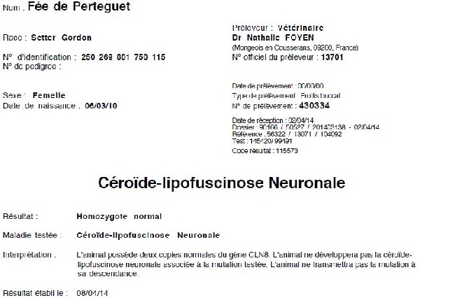 Du Petit Cardine - Céroïde-lipofuscinose Neuronale