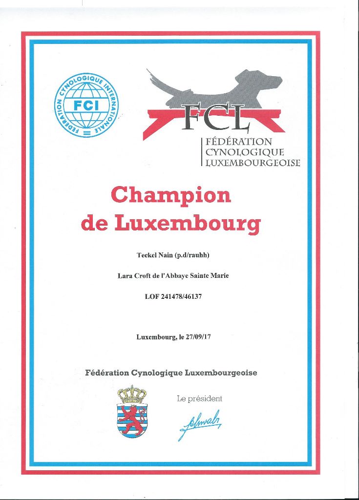 de L'Abbaye Sainte-Marie - Champion du Luxembourg