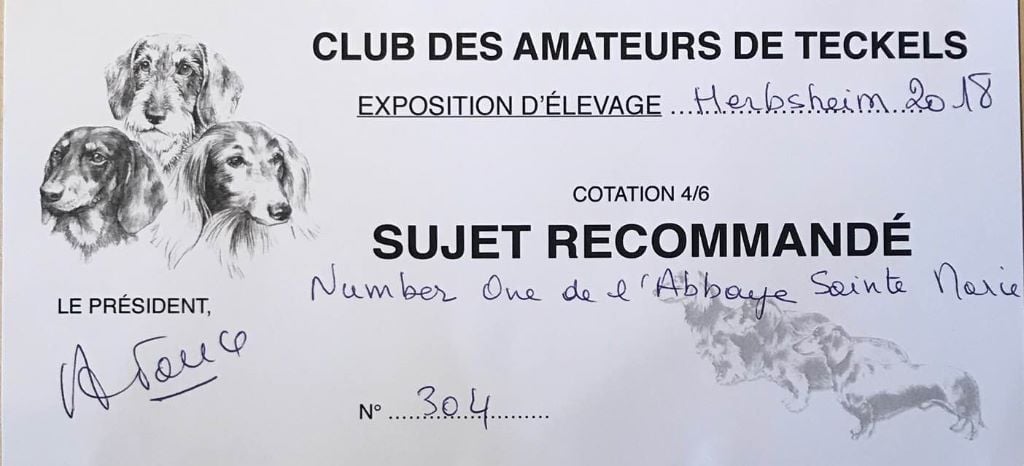 de L'Abbaye Sainte-Marie - Cotation 4 sujet homologué Recommandé :