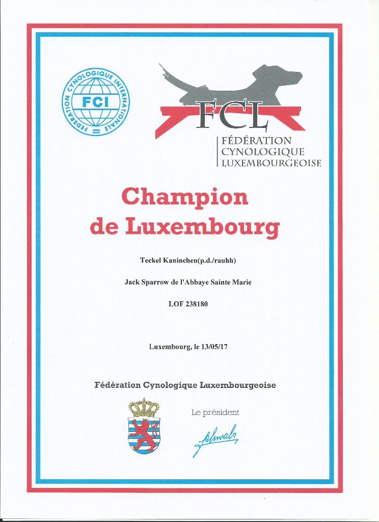 de L'Abbaye Sainte-Marie - Champion du Luxembourg