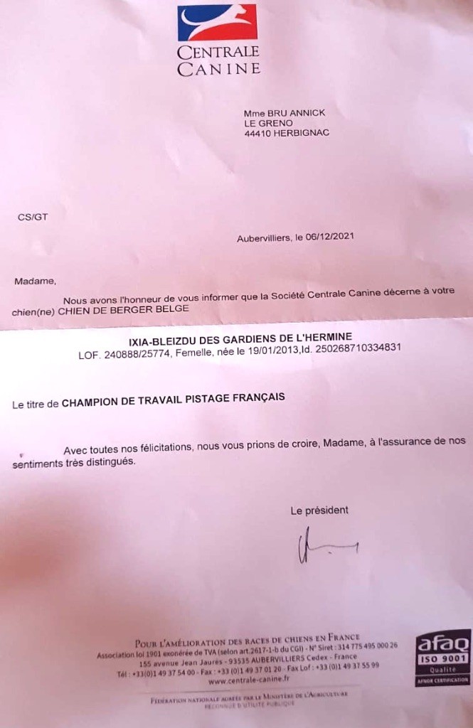 des Gardiens de l'Hermine - Titre officiel de CHAMPION DE TRAVAIL!