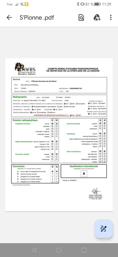 Résultats de santé officiels