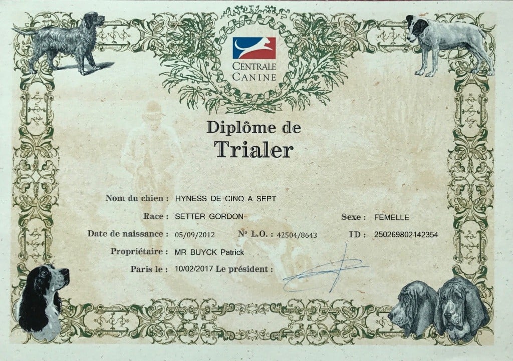 Du Manoir De Diane - Diplôme  de Trialer