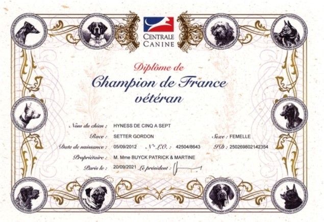 Du Manoir De Diane - Championne de France Vétéran