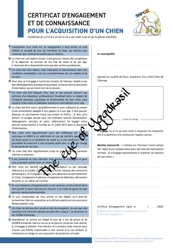 CERTIFICAT D'ENGAGEMENT ET DE CONNAISSANCES