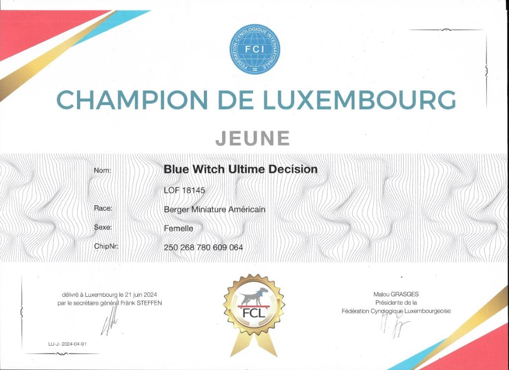 Championne de Luxembourg JEUNE