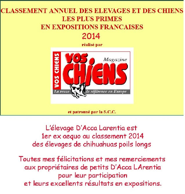 d'Acca Larentia - 1er élevage Français, en 2014 !