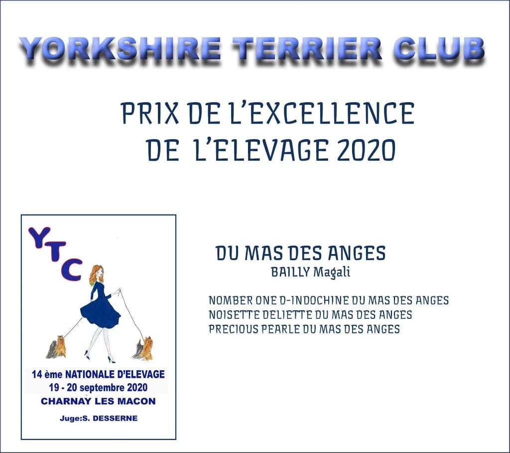 du Mas des Anges - PRIX DE L'EXCELLENCE 2020